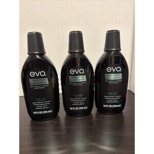 EVO Sensitive Whitening Anti-Cavity Flouride Mouthwash Cool Mint 10oz   SET OF 3